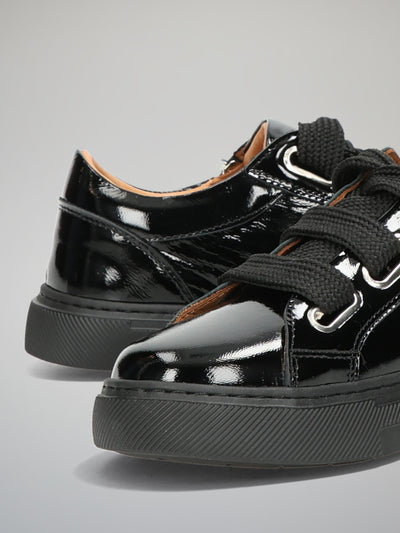 LEATHER SNEAKERS - BLACK