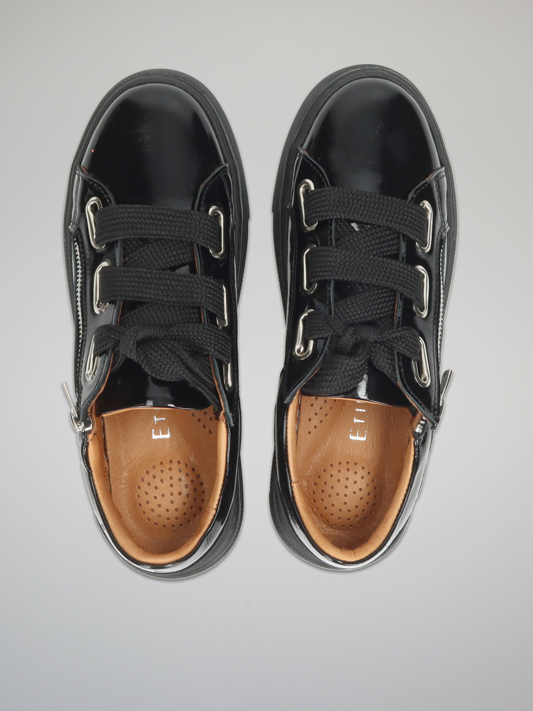 LEATHER SNEAKERS - BLACK