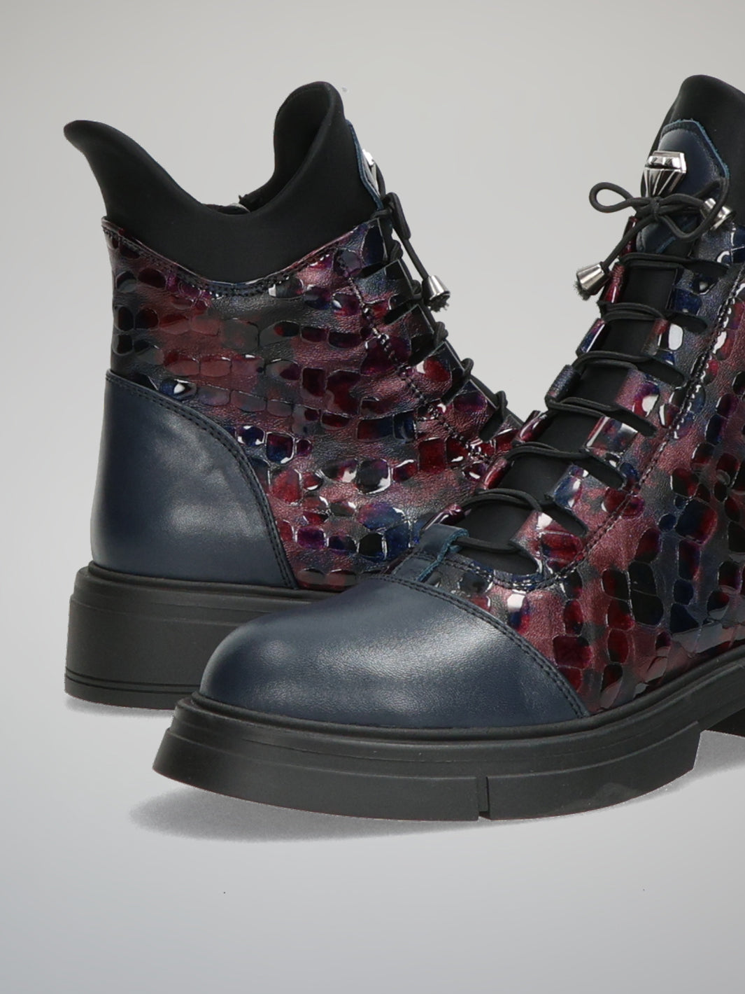 LEATHER ANKLE BOOTS - BURGUNDY