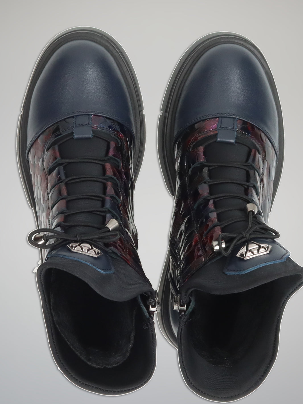 LEATHER ANKLE BOOTS - BURGUNDY