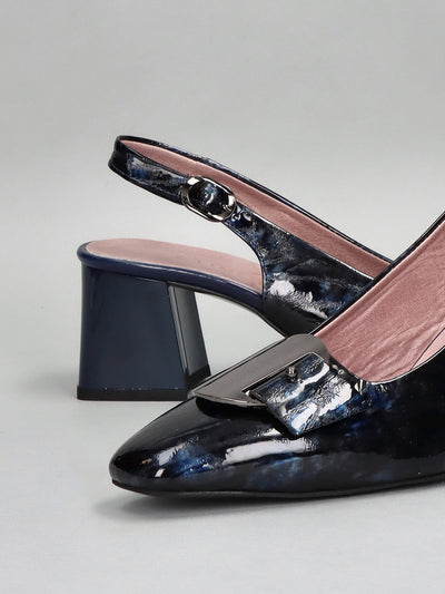 LEATHER SLINGS - DARK BLUE
