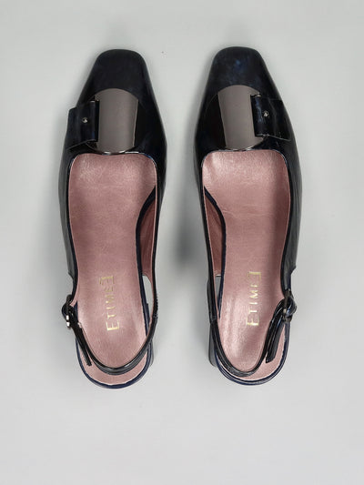 LEATHER SLINGS - DARK BLUE