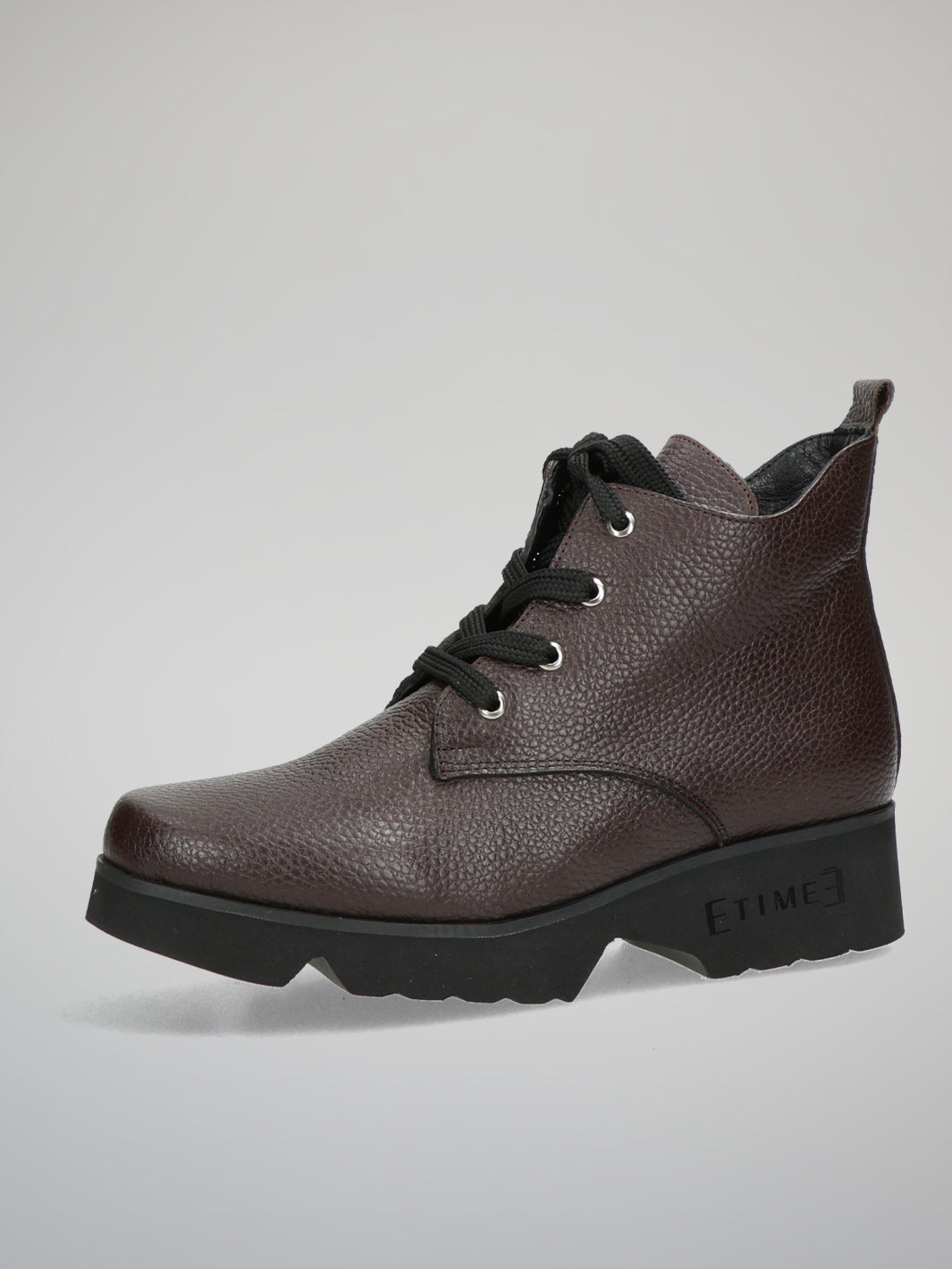LEATHER ANKLE BOOTS - BROWN