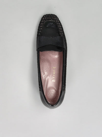 LEATHER LOW SHOES - BLACK