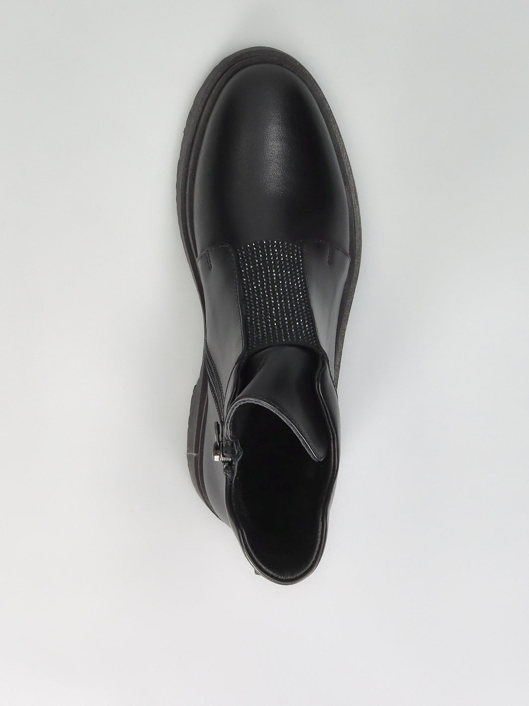 LEATHER ANKLE SHOES - BLACK
