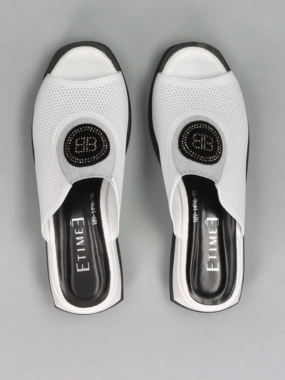 LEATHER SLIPPERS - WHITE