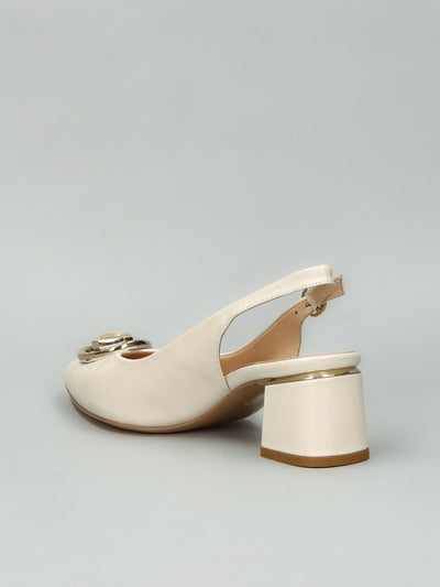LEATHER SLINGS - BEIGE
