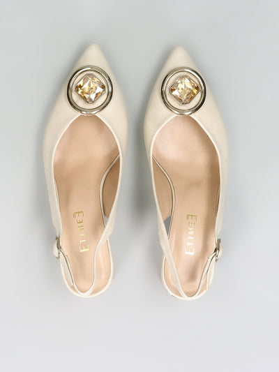 LEATHER SLINGS - BEIGE