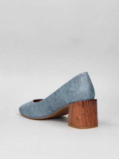 LEATHER PUMPS - BLUE