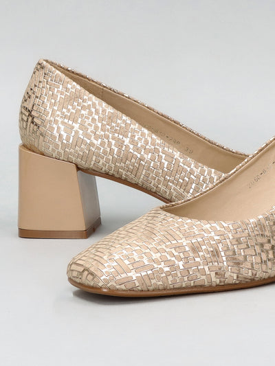 LEATHER PUMPS - BEIGE