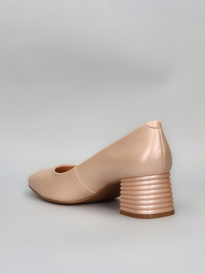 LEATHER PUMPS - BEIGE