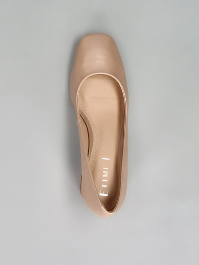 LEATHER PUMPS - BEIGE