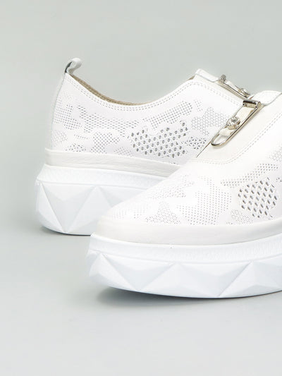 LEATHER SNEAKER - WHITE