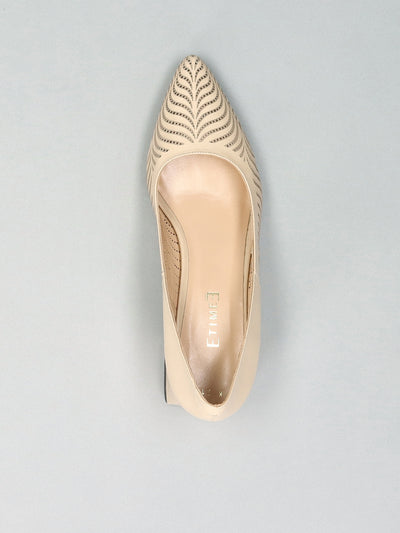 LEATHER PUMPS - BEIGE