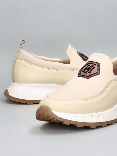 LEATHER SNEAKER - BEIGE
