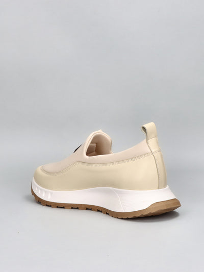 LEATHER SNEAKER - BEIGE