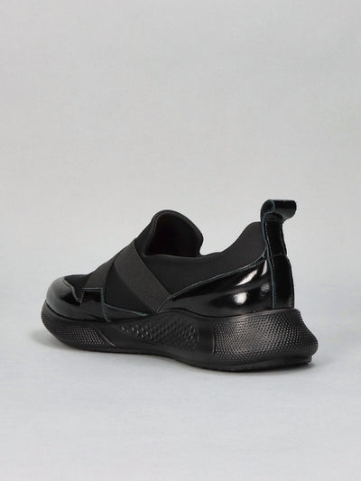 LEATHER LOW SHOES - BLACK