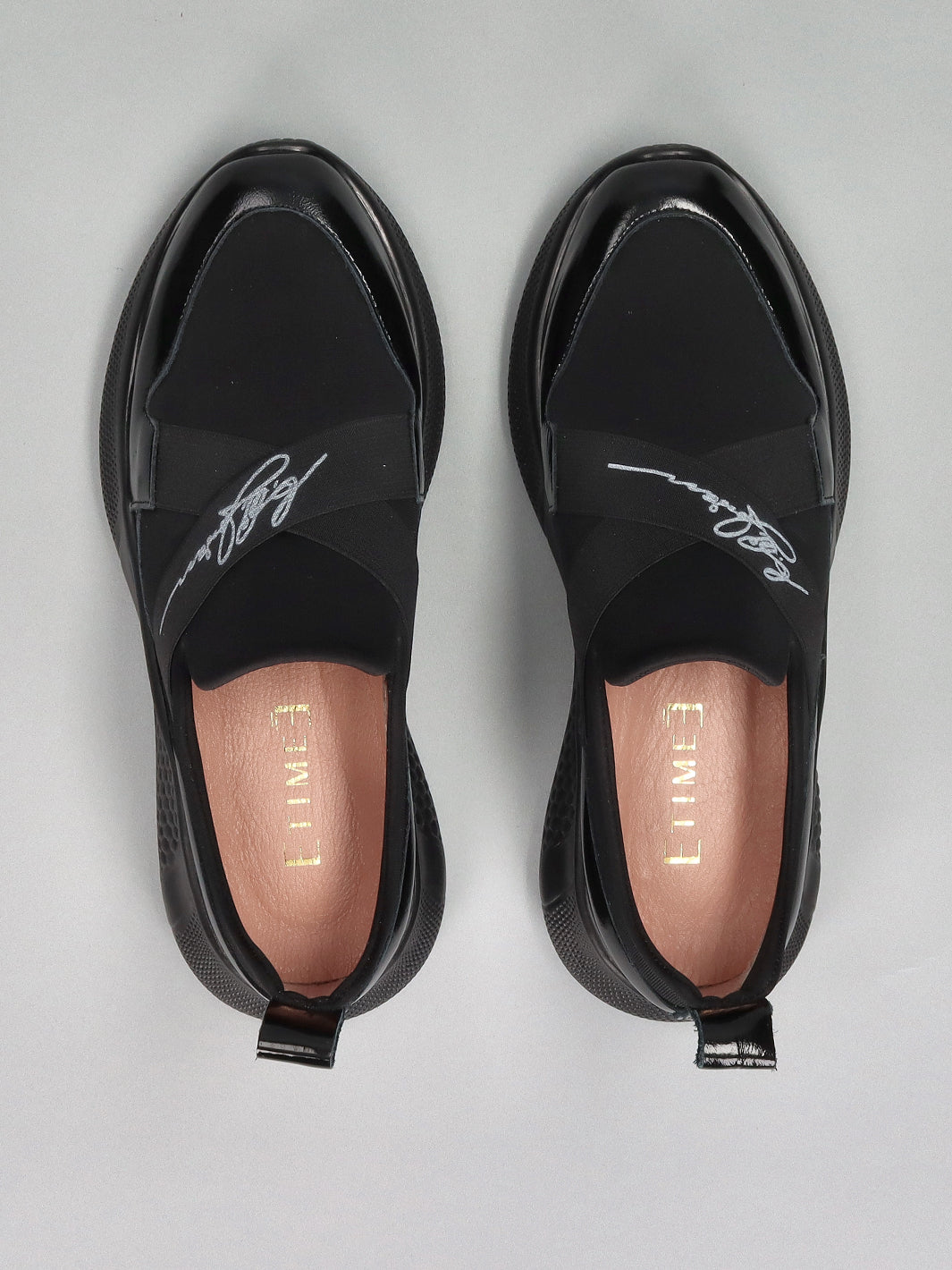 LEATHER LOW SHOES - BLACK