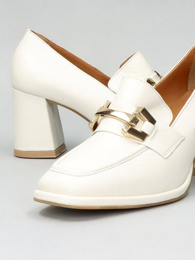 LEATHER LOW SHOES - WHITE