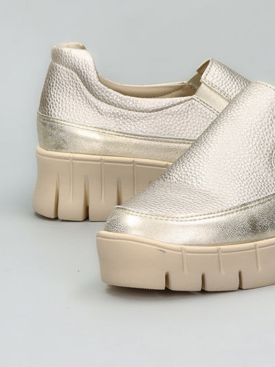 LEATHER SNEAKER - GOLD