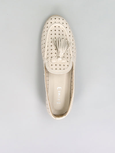 LEATHER MOCCASINS - BEIGE