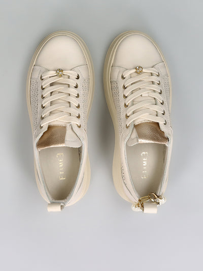 LEATHER SNEAKER - BEIGE