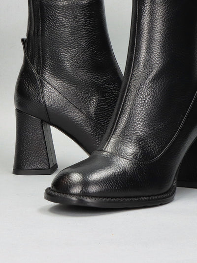 LEATHER BOOTS - BLACK