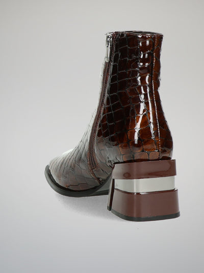 ELEGANT ANKLE BOOTS - BROWN