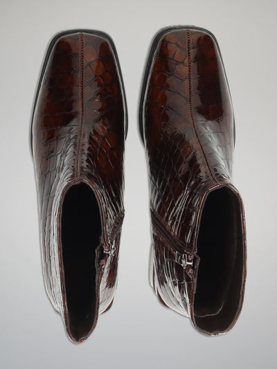 ELEGANT ANKLE BOOTS - BROWN