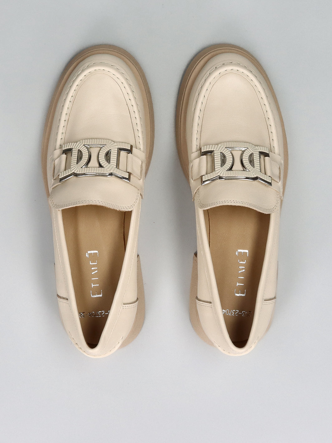 LEATHER MOCCASINS - BEIGE