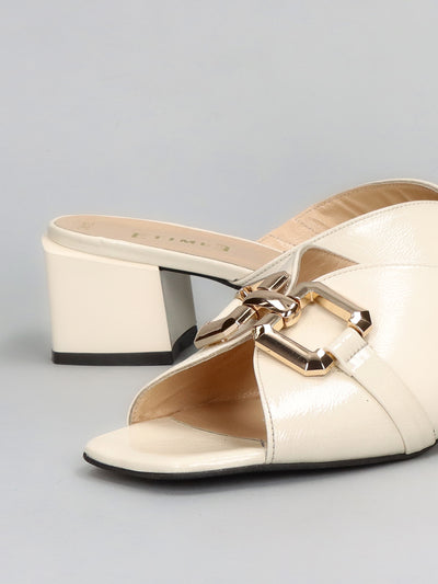 LEATHER SLIPPERS - BEIGE