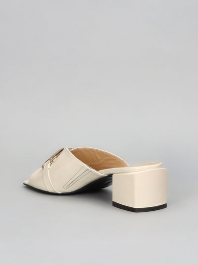 LEATHER SLIPPERS - BEIGE
