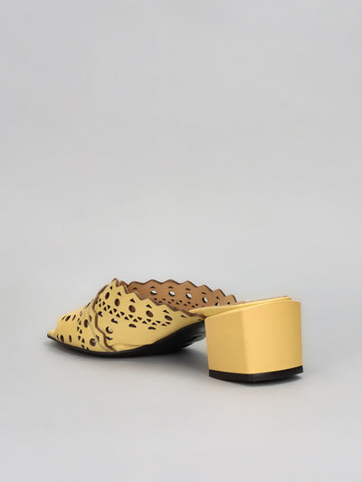 LEATHER SLIPPERS - YELLOW