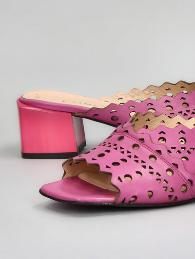 LEATHER SLIPPERS - PURPLE