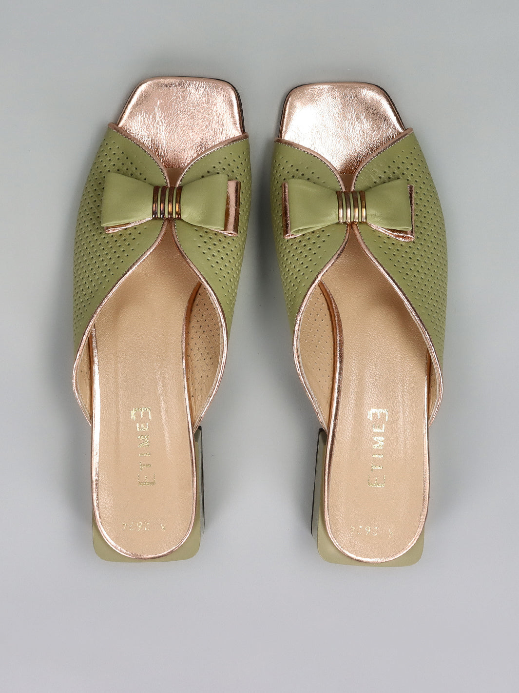 LEATHER SLIPPERS - GREEN