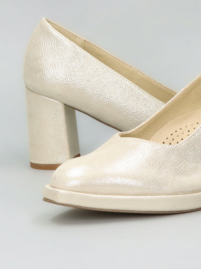 NUBUCK PUMPS - GOLD