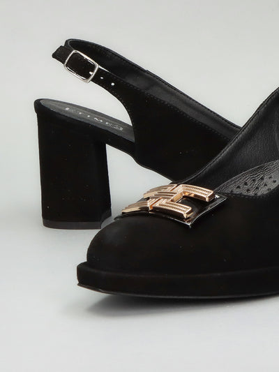 NUBUCK SLINGS - BLACK