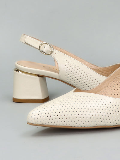 LEATHER SLINGS - BEIGE