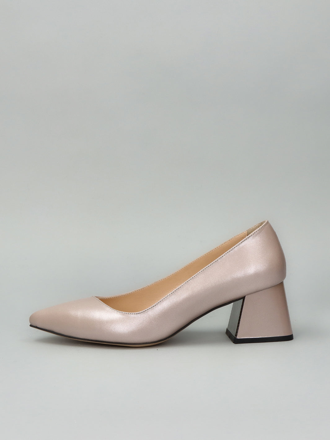 LEATHER PUMPS - GREY/BROWN