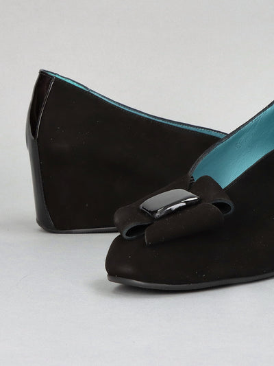 SUEDE LOW SHOES - BLACK