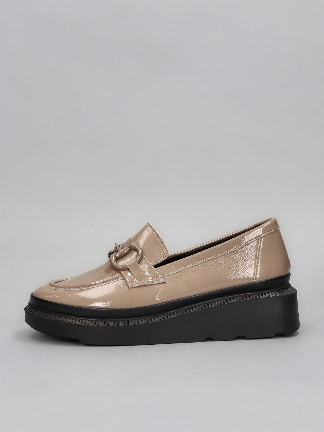 LEATHER LOW SHOES - BEIGE/BROWN