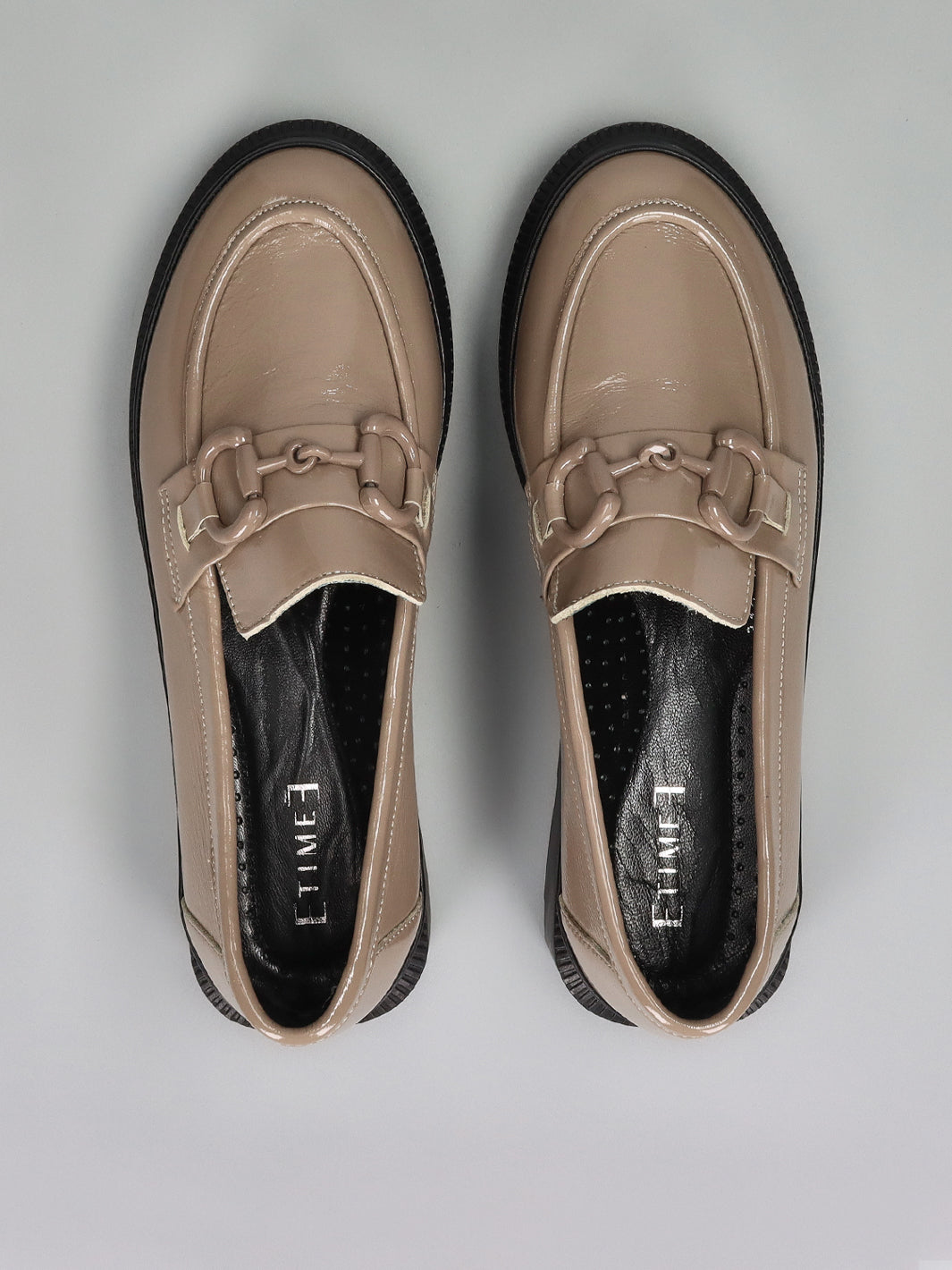LEATHER LOW SHOES - BEIGE/BROWN