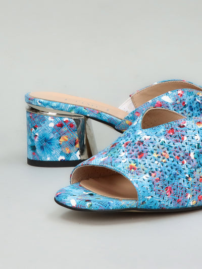 LEATHER SLIPPERS - BLUE