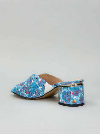LEATHER SLIPPERS - BLUE