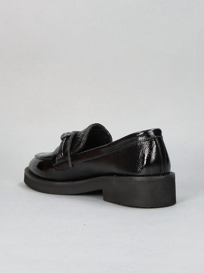 LEATHER LOW SHOES - BLACK