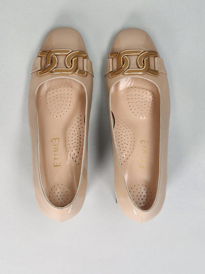 LEATHER PUMPS - BEIGE