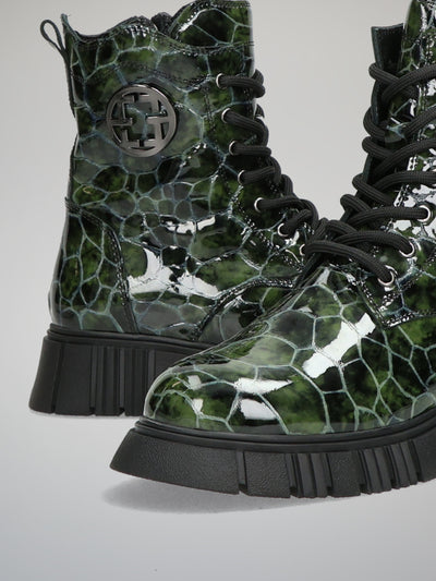 STYLISH ANKLE BOOTS - GREEN