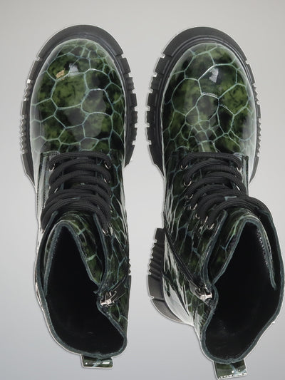 STYLISH ANKLE BOOTS - GREEN