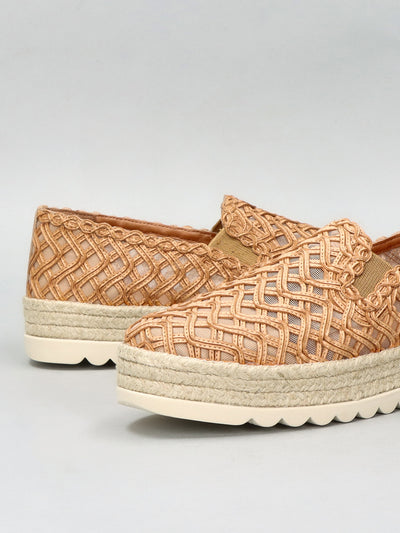 TEXTILE ESPADRILLES - BROWN