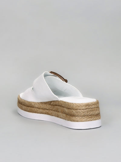 LEATHER SLIPPERS - WHITE